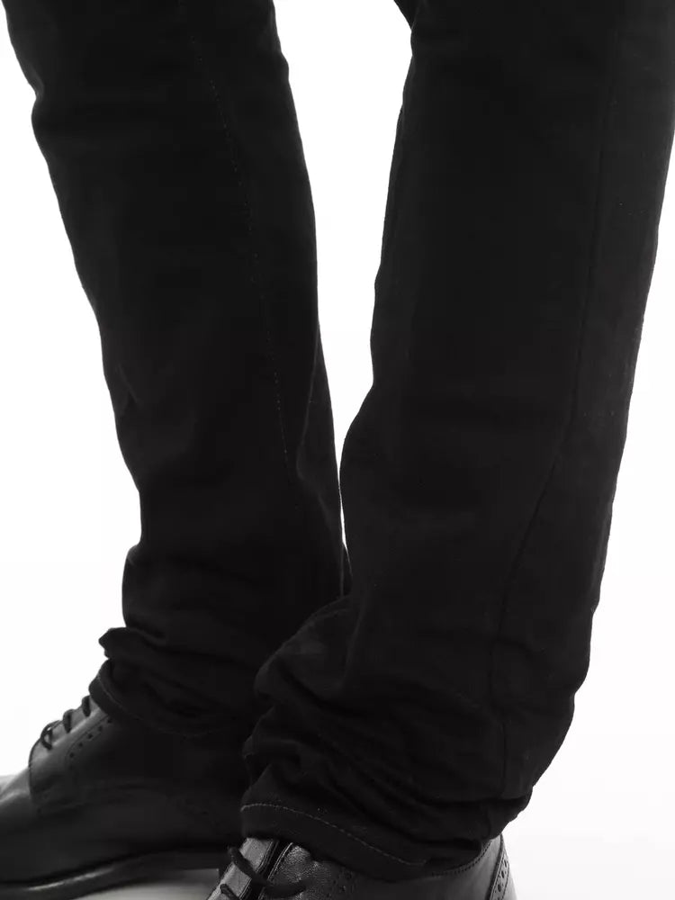 Sleek Black Skinny Jeans with Signature Detailing