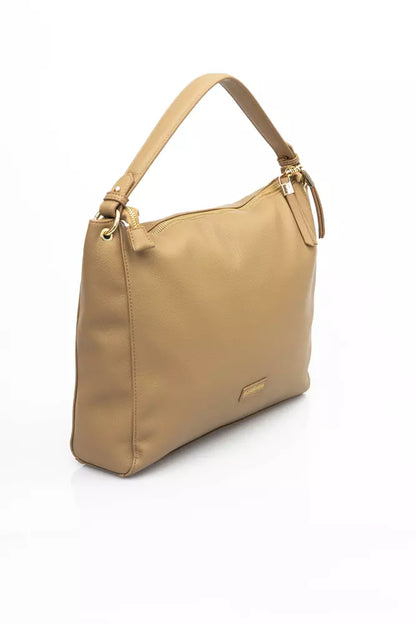 Beige Polyethylene Women Shoulder Bag