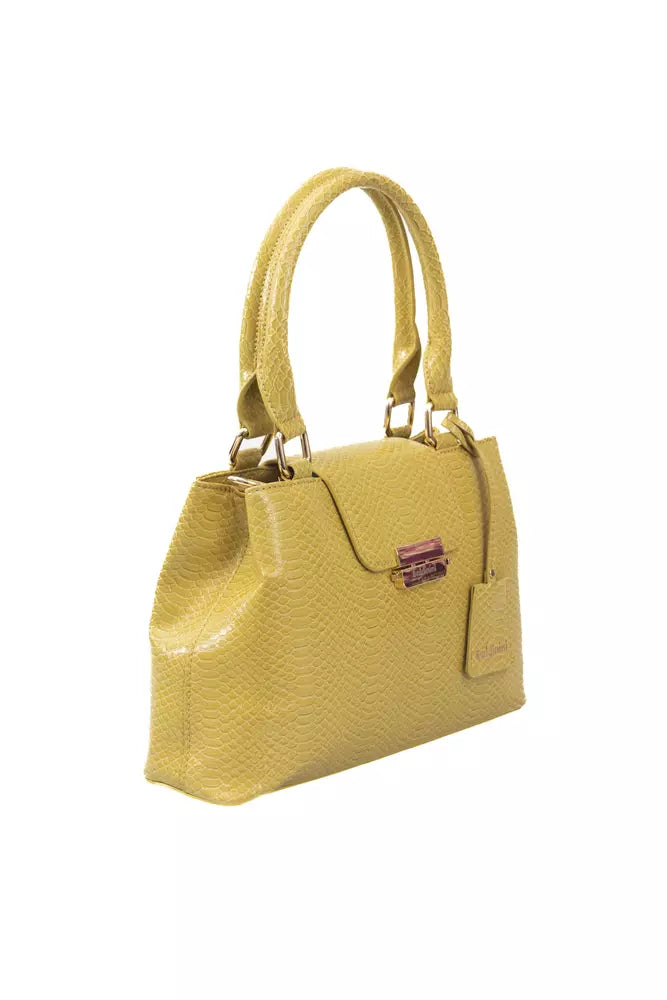 Yellow Polyurethane Women Crossbody Bag