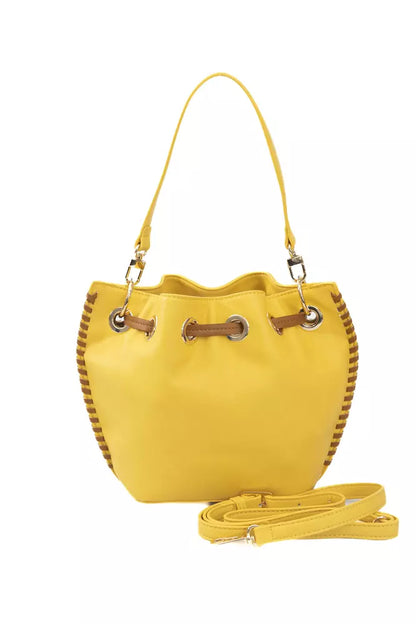 Yellow Polyurethane Women Crossbody Bag