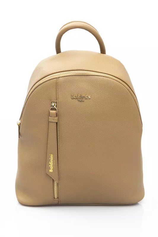 Beige Polyethylene Women Backpack