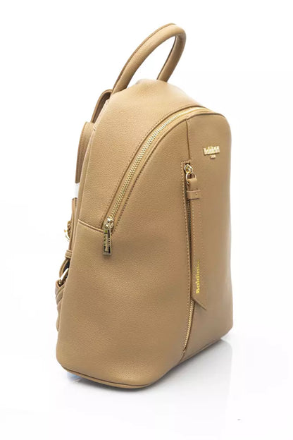 Beige Polyethylene Women Backpack