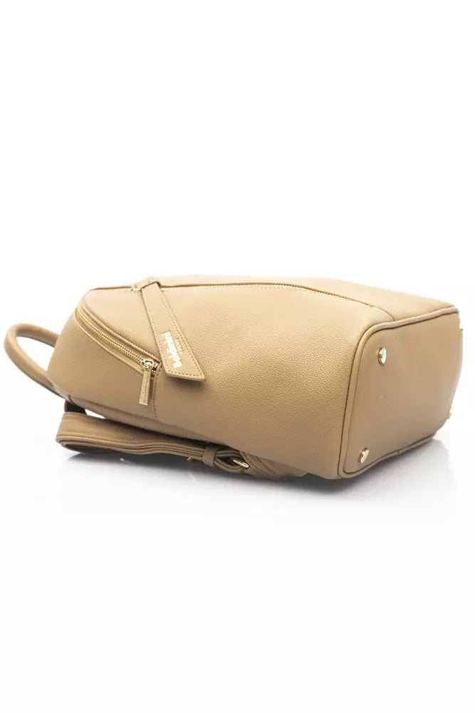 Beige Polyethylene Women Backpack