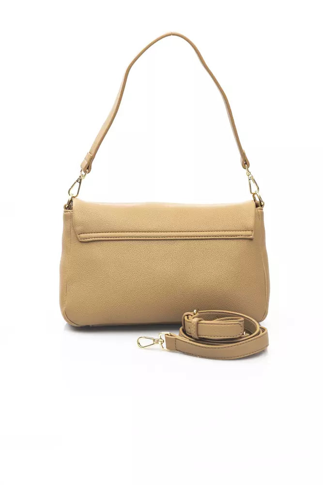 Beige Polyethylene Women Shoulder Bag