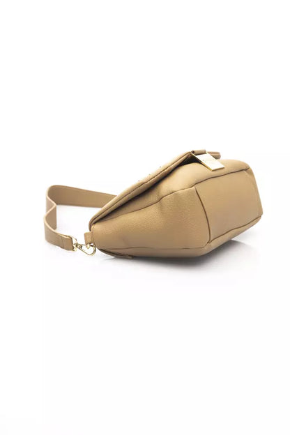 Beige Polyethylene Women Shoulder Bag