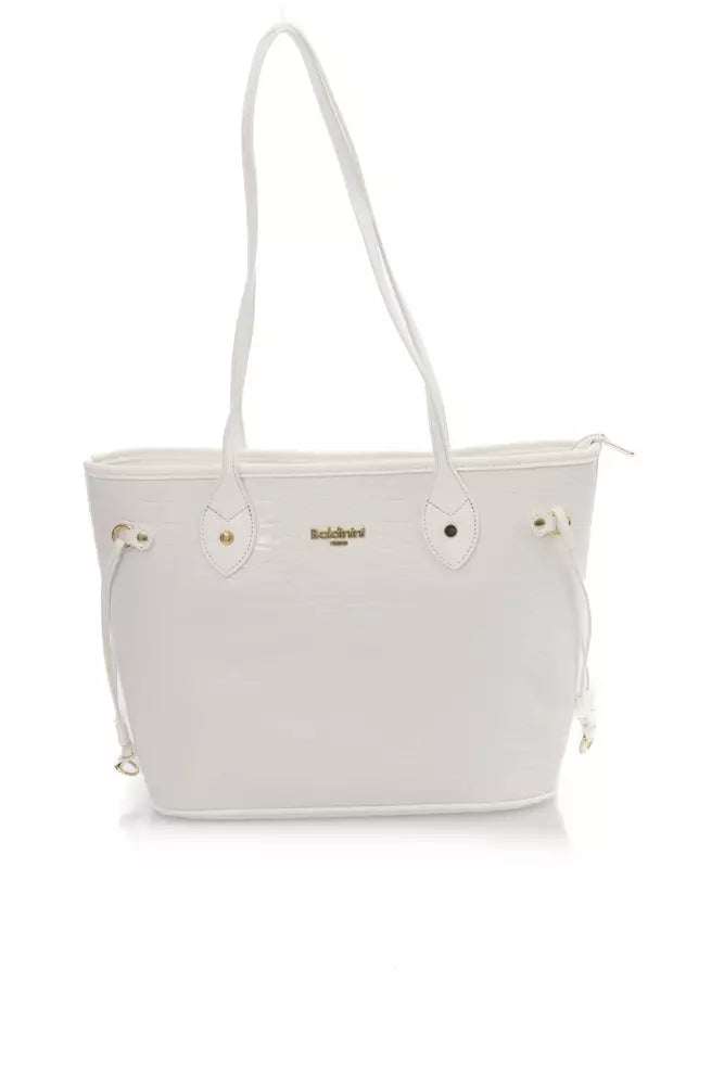 White Polyethylene Women Shoulder Bag