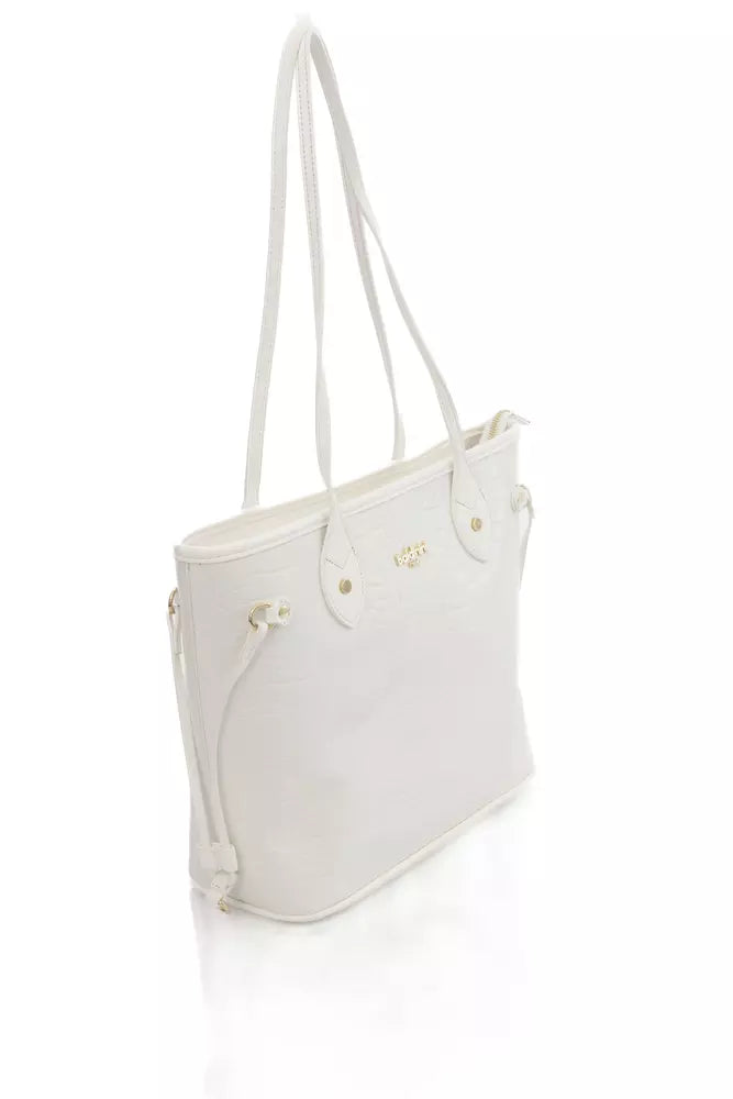 White Polyethylene Women Shoulder Bag