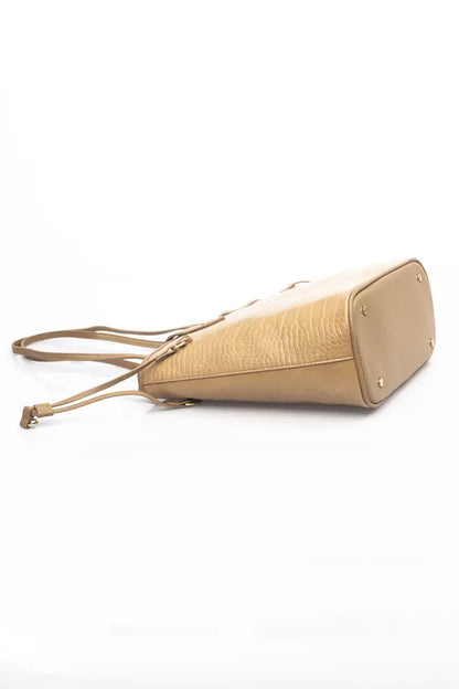 Beige Polyethylene Women Shoulder Bag