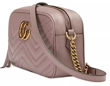 Beige Chevron Quilted Shoulder Bag