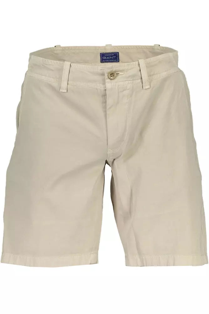 Beige Cotton Men Pant