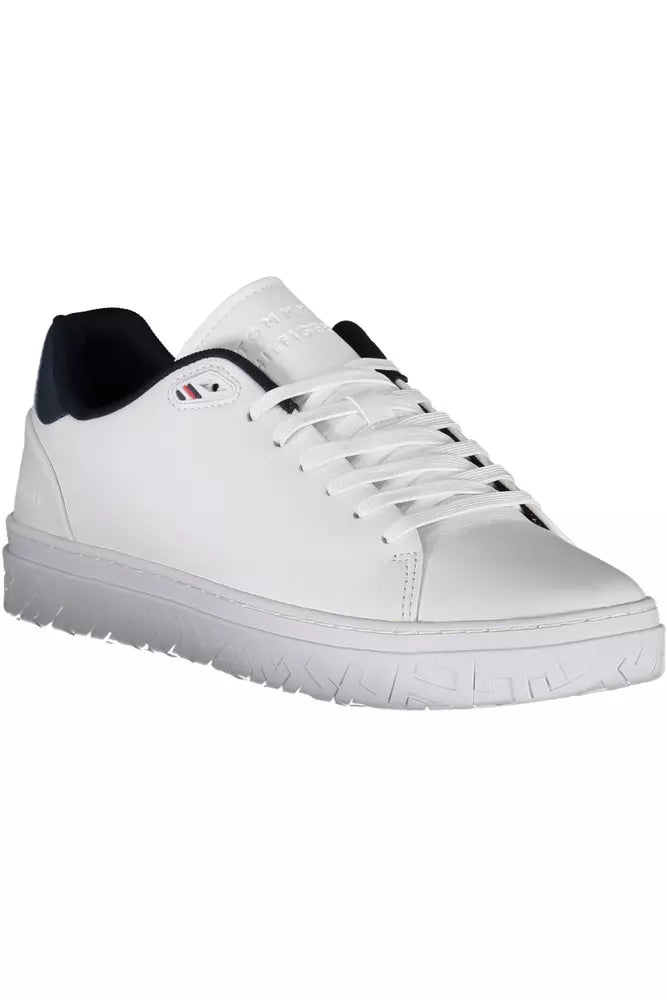 White Polyester Men Sneaker