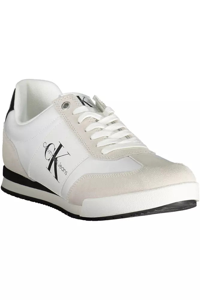 White Polyester Men Sneaker