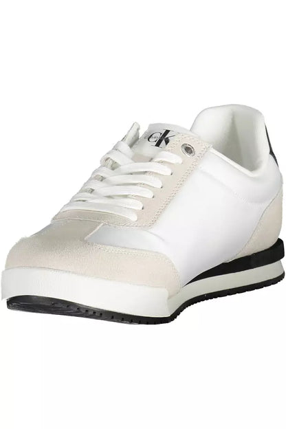 White Polyester Men Sneaker