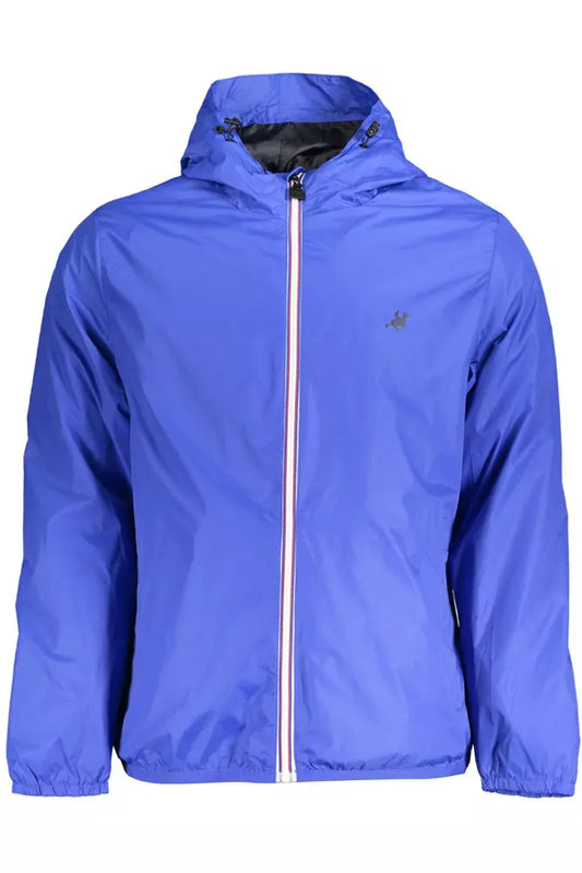 Blue Nylon Men Jacket