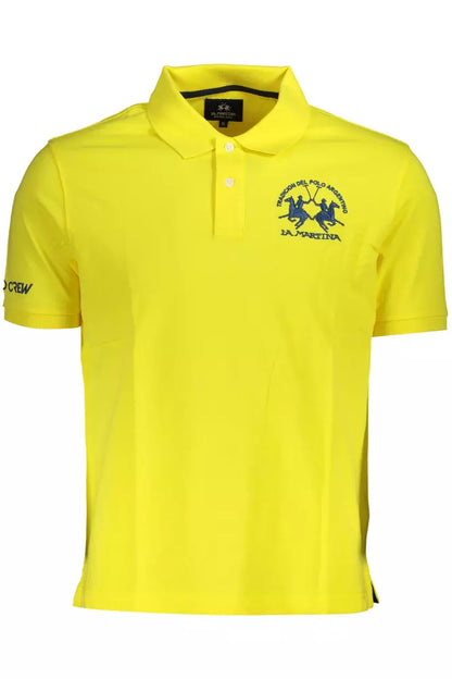 Yellow Cotton Mens Polo Shirt