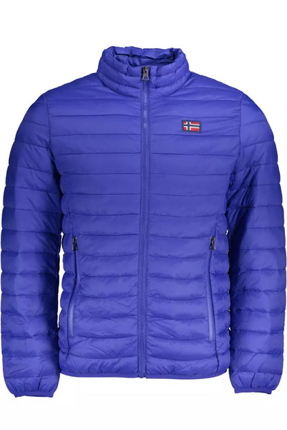 Blue Polyamide Men Jacket