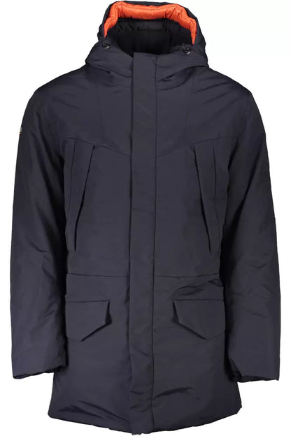 Blue Polyamide Men Jacket