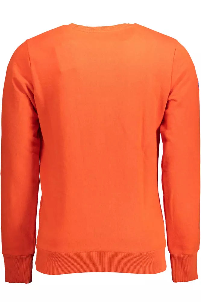 Orange Cotton Men Sweater