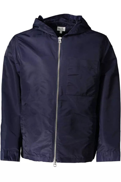 Blue Nylon Men Jacket