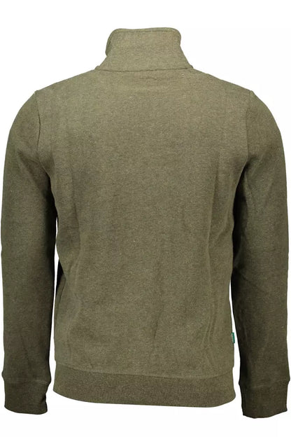 Green Cotton Men Sweater