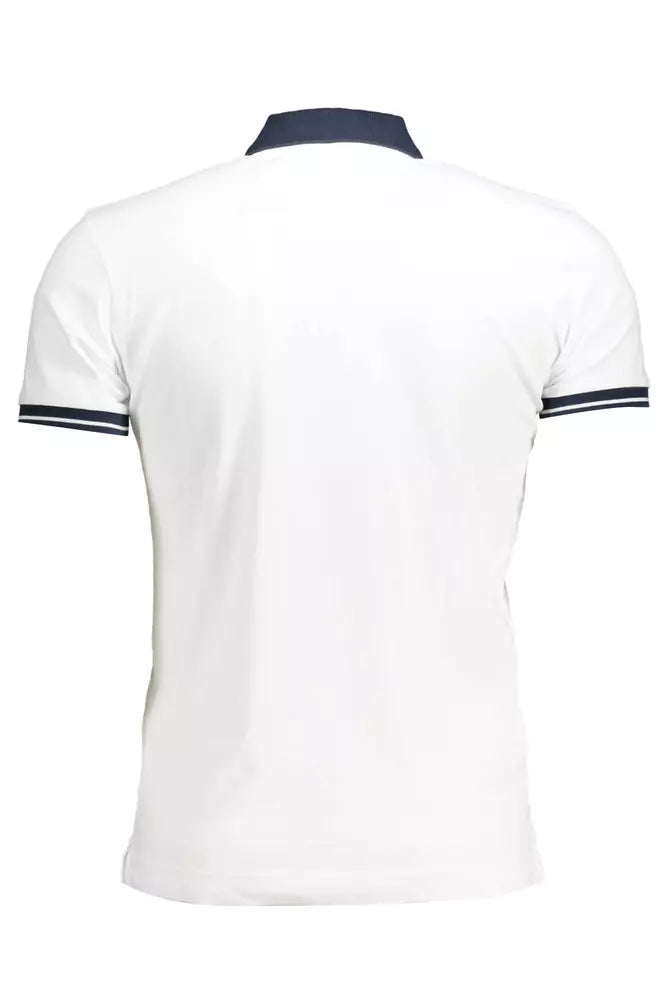 White Cotton Men Polo Shirt