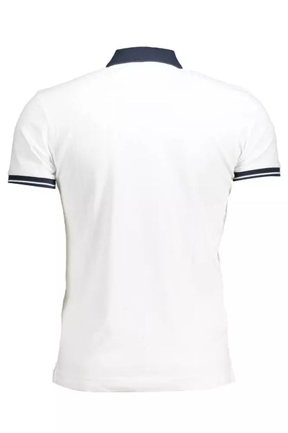 White Cotton Men Polo Shirt