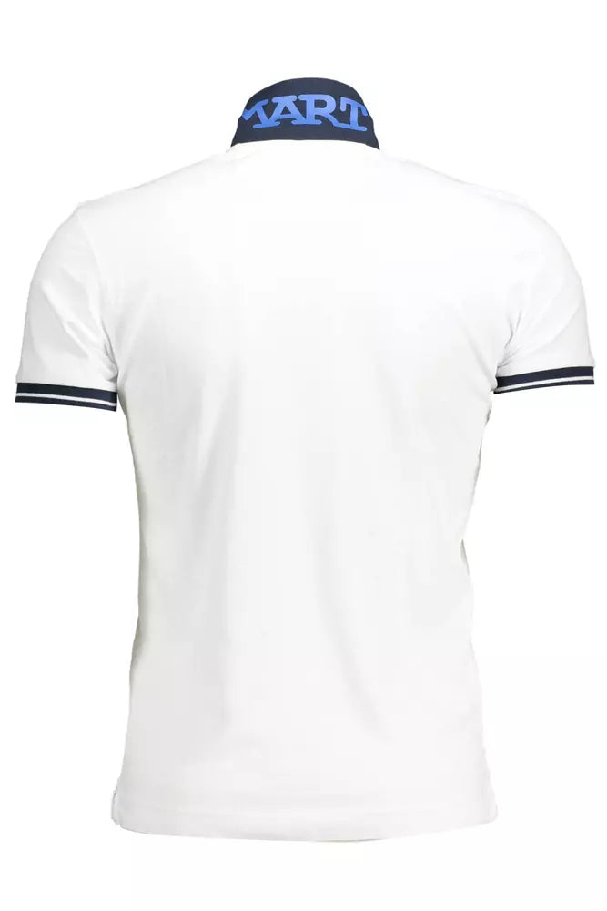 White Cotton Men Polo Shirt