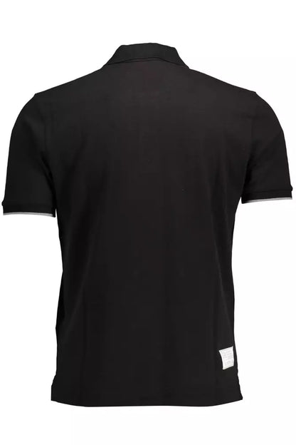 Black Cotton Men Polo Shirt