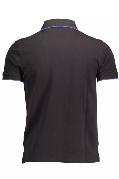 Black Cotton Men Polo Shirt