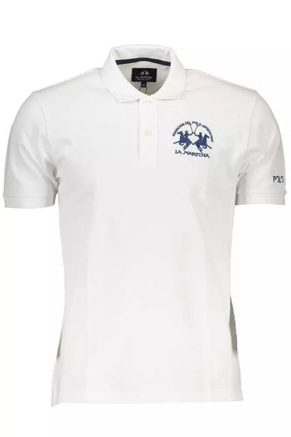 White Cotton Men Polo Shirt