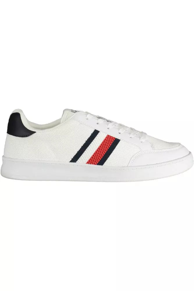 White Polyester Men Sneaker