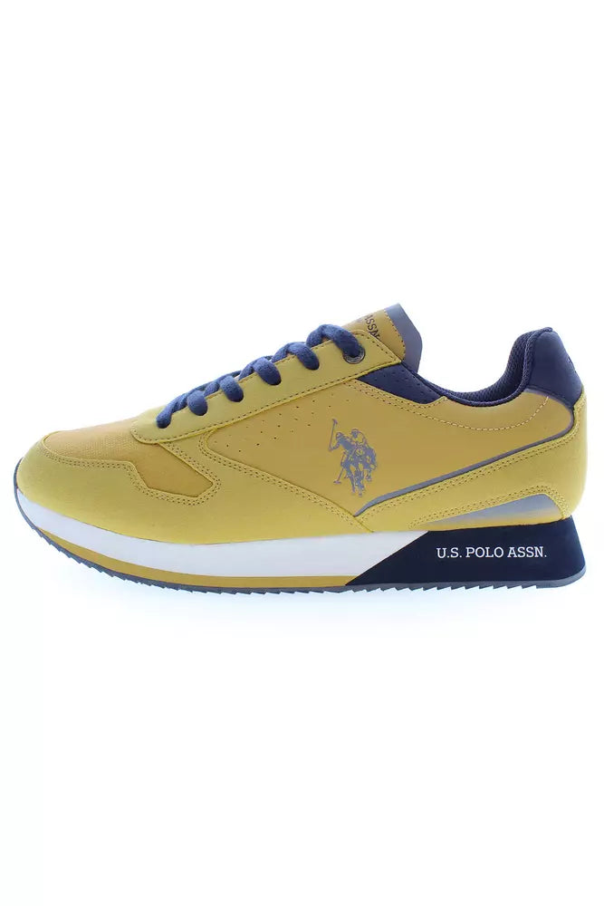 Yellow Polyester Men Sneaker