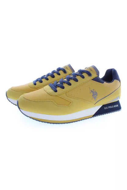 Yellow Polyester Men Sneaker