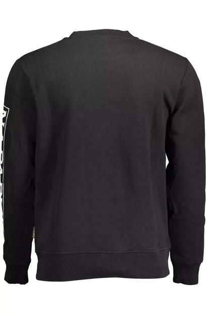 Black Cotton Men Sweater