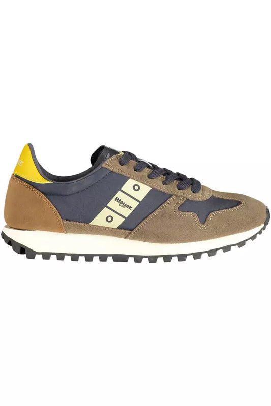 Brown Polyester Men Sneaker