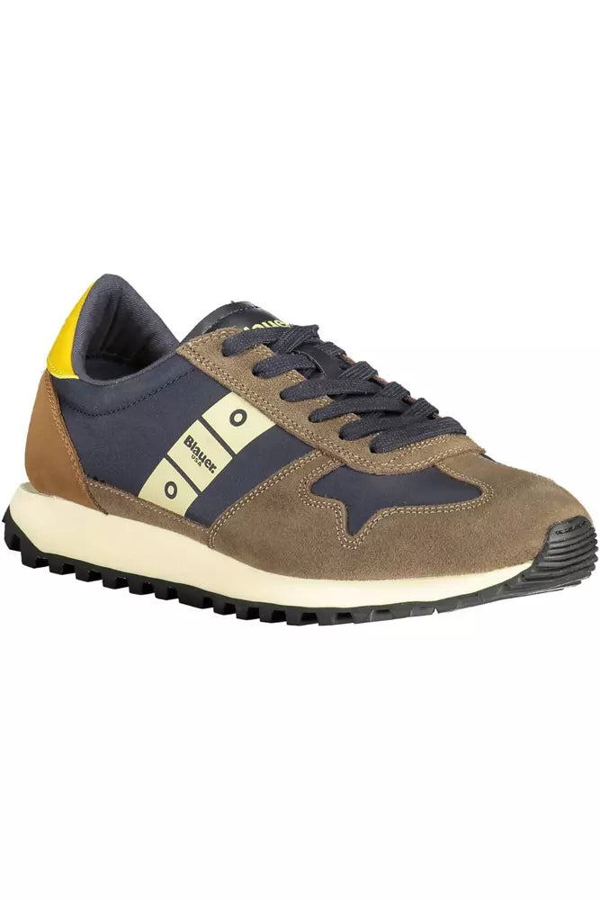 Brown Polyester Men Sneaker