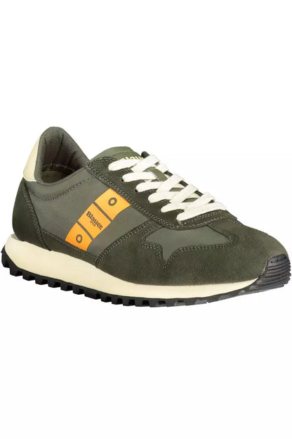 Green Polyester Men Sneaker