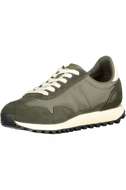 Green Polyester Men Sneaker