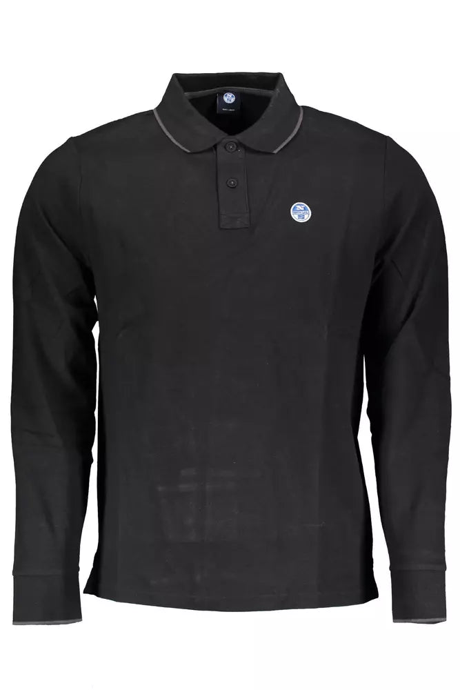 Black Cotton Men Polo Shirt