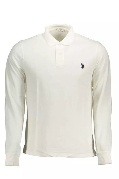 White Cotton Men Polo Shirt