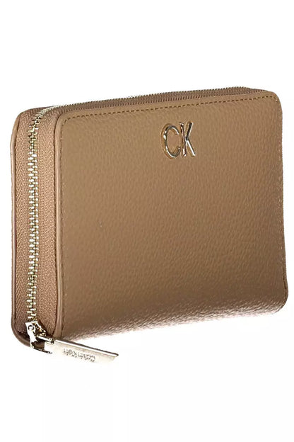 Beige Polyester Women Wallet