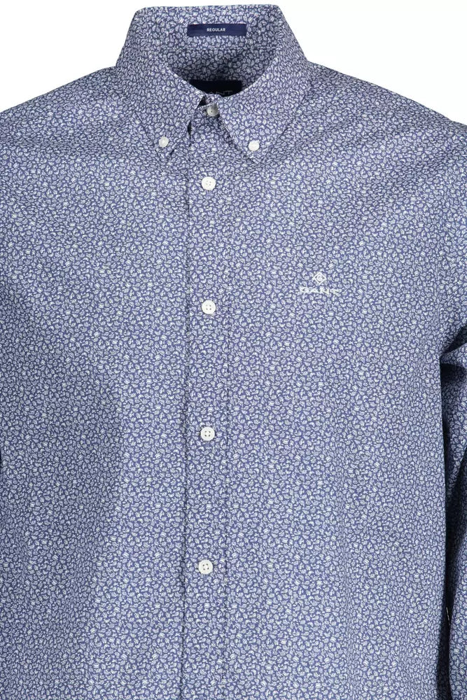 Blue Cotton Men Shirt