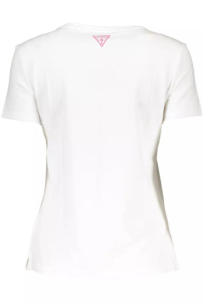 "White Cotton Women T-Shirt"