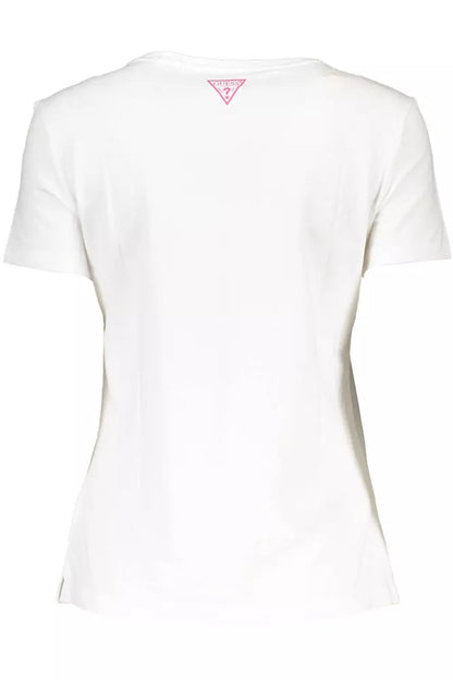 "White Cotton Women T-Shirt"