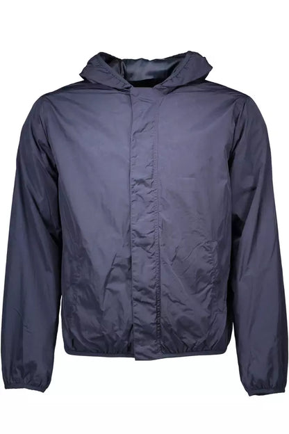 Blue Nylon Men Jacket