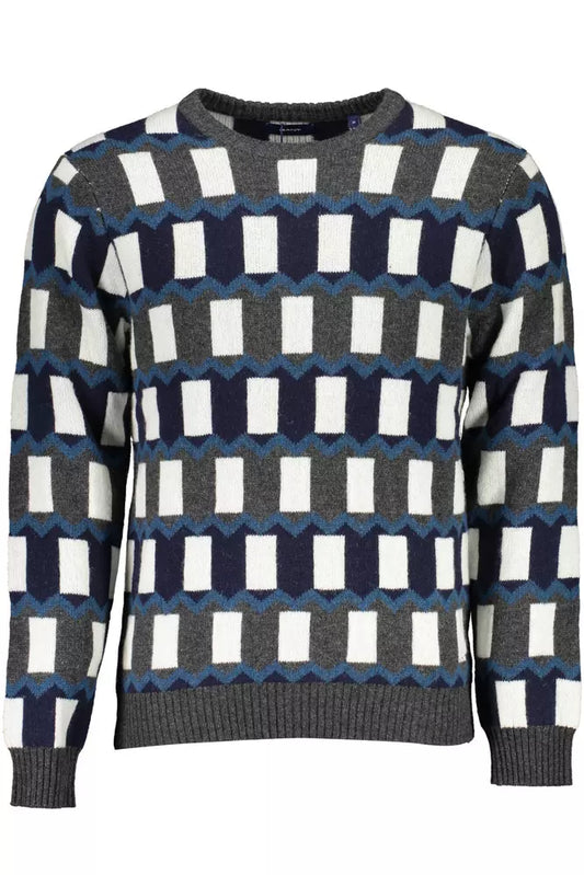 Blue Wool Men Sweater