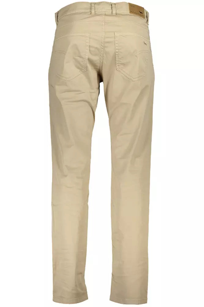 Beige Cotton Men Pant