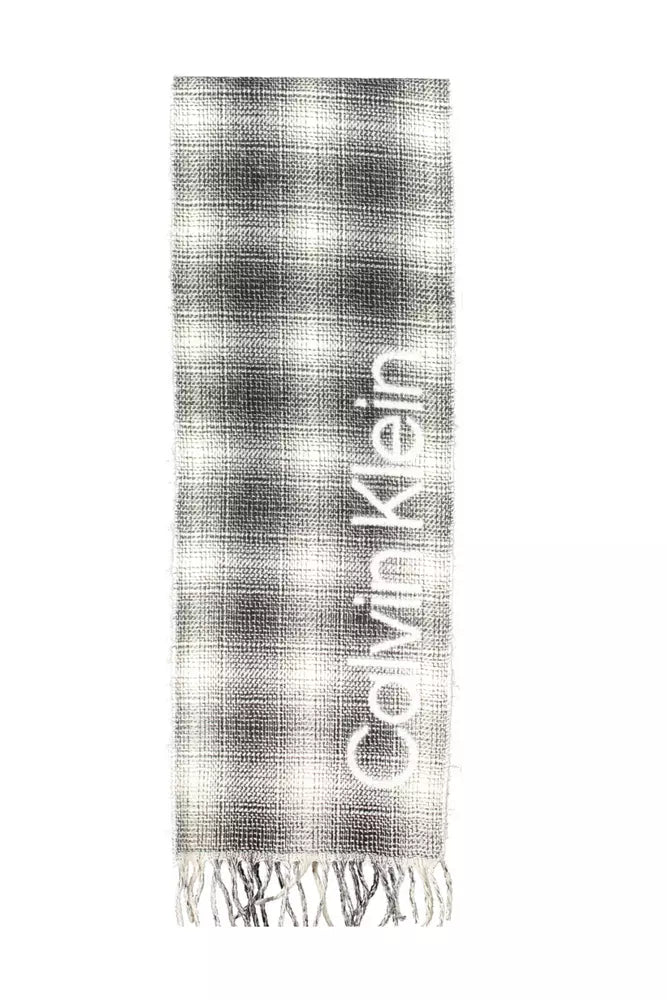 White Wool Men Scarf