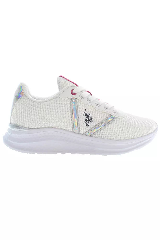 White Polyester Women Sneaker