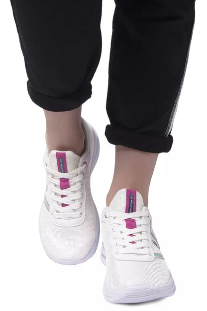 White Polyester Women Sneaker